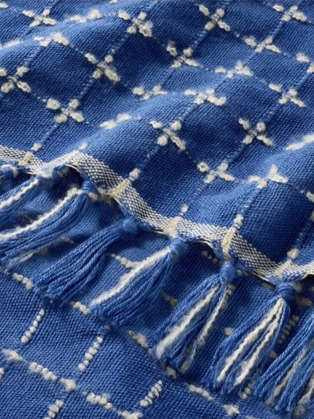 Hearth & Hand Magnolia Patterned Blue Throw Blanket